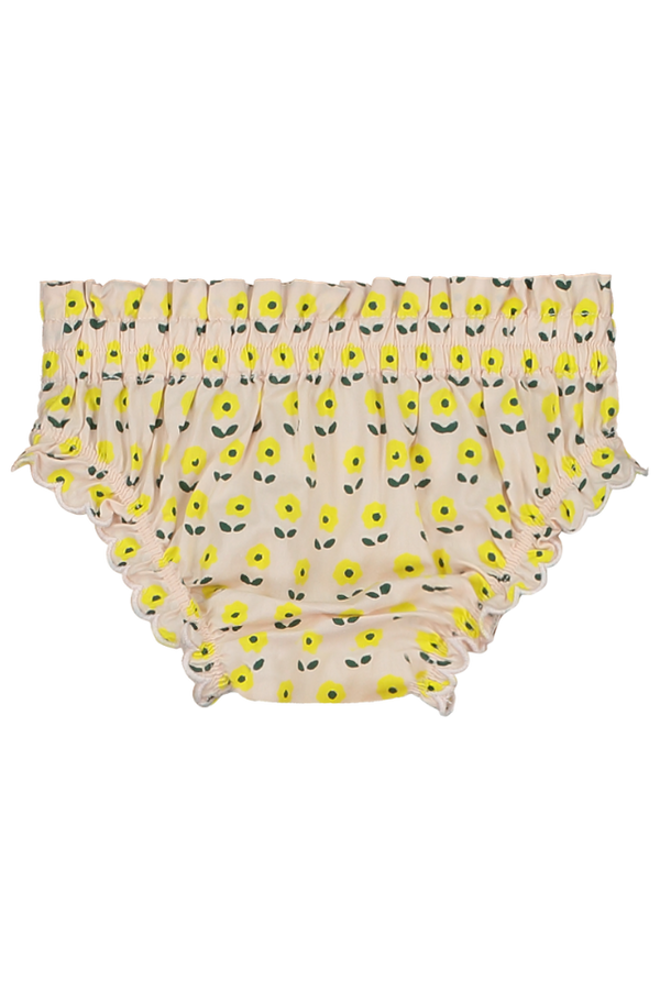 Bloomer BETTY couche culotte élastique pour bébé mixte unisexe en coton 100% bio certifié GOTS style vintage motif petites fleurs jaunes